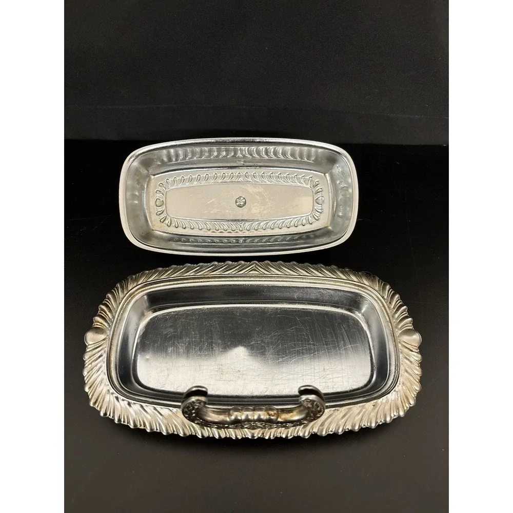 Irvinware 1970s Vintage Chrome Plated Butter Dish with Lid